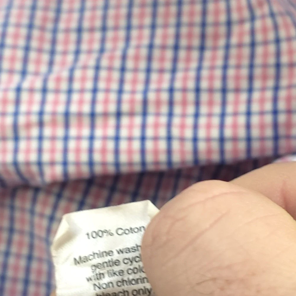 J Crew Shirt XL Pink Blue Check Long Sleeve Button Down‎ Cotton Pocket